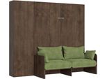Itamoby - Letto Matrimoniale A Scomparsa 160 Kentaro Con Divano E Colonna Noce, Verde