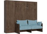 Itamoby - Letto Matrimoniale A Scomparsa 160 Kentaro Con Divano E Colonna Noce, Azzurro