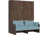 Itamoby - Letto Matrimoniale A Scomparsa 160 Kentaro Con Divano Noce, Azzurro