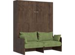 Itamoby - Letto Matrimoniale A Scomparsa 160 Kentaro Con Divano Noce, Verde