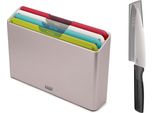 Set Di Taglieri Joseph Joseph Folio Icon, 4 Pezzi, Codificati Per Colore, Antiscivolo, Con Custodia E Coltello Da Chef Elevate Da 6,5""
