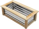 Fortuna Lai Aiuola Rialzata In Metallo Con Cornice In Legno Fioriera Per Giardino E Balcone 90X45X30 Cm, Robusta E Resistente Alle Intemperie