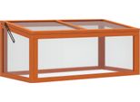 Outsunny Serra In Legno E Policarbonato 90 X 46 X 40 Cm Serra Con Coperchio Cassaforte Resistente Alle Intemperie Per Orto E Piante Arancione