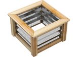 Fortuna Lai Fioriera Rialzata In Metallo Con Cornice In Legno 45X45X30 Cm Per Giardino, Balcone, Natura
