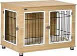 Fortuna Lai Cuccia Per Cani Con Ripiano, Gabbia E Casetta, Doppie Porte, Con Cuscino, Rovere, Ideale Per Interni Ed Esterni