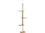 Fortuna Lai Tiragraffi Alto Fino Al Soffitto 228-260 Cm Regolabile In Altezza Tiragraffi Per Gatti Tiragraffi Giocattolo Color Cachi