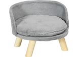 Fortuna Lai Lettino Per Cani Lettino Per Gatti Divano Per Cani Con Piedini In Legno Antiscivolo E Cuscino, Grigio 40,5X40,5X33 Cm Per Interni