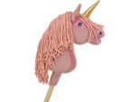 Cavallo Hobby Unicorno Su Bastone, Piccolo, Rosa Scuro Con Criniera Rosa E Corno Dorato