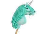 Cavallo Hobby Unicorno Su Bastone, Piccolo, Color Menta, Con Criniera Color Menta E Corno Argentato