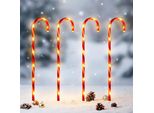 Bastoncini Di Zucchero Xl Led Per Esterni Con Timer 74 Cm - Set Di 4 - Decorazione Da Giardino Natale A Batteria