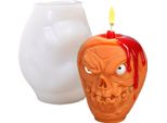 Stampo Per Candele Di Halloween, Halloween, Teschio Spettrale, Resina Da Colata, Stampo In Silicone Per Candele Per Aromaterapia, Cera, Gesso, Decorazione In Polimero, A11_F