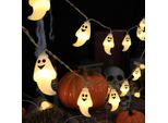 Luci Fatate Fantasma Di Halloween, 3M 20 Led Luci Fatate Fantasma A Batteria, 2 Modalità, Luci Fatate Fantasma Bianco Caldo Per La Decorazione Di Halloween, Festa,