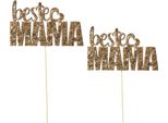 Decorazioni Floreali Mama Deko Idea Regalo Per La Festa Della Mamma Cuore Glitterato In Legno, 12 Pezzi