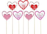 Spilli Decorativi A Forma Di Cuore In Legno Per Composizioni Floreali E Regali, 12 Pezzi