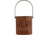 Lanterna In Metallo Con Effetto Ruggine Decorativa Con Scritta Lichtblick, 2 Pezzi