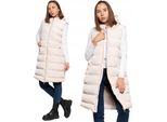 Gilet Lungo Da Donna Trapuntato Al Ginocchio Con Cappuccio Moraj Senza Maniche Xl