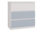 Cassettiera, Bianco/Blu, 70 X 75 X 40 Cm