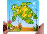 Puzzle In Legno Con Cornice, Puzzle Educativo, Tartaruga