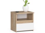 Comò Elegante In Rovere Sonoma E Bianco Con 1 Cassetto Per Camera Da Letto E Cameretta