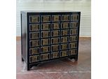 Antico Mobile Speziale Con 30 Cassetti Larghezza 105 Cm X Altezza 100 Cm Nero Con Argento