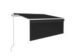 Vidaxl Tenda Automatica A Rullo Con Sensore Di Vento A Led 3,5X2,5 M Antracite