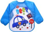 Bavaglino Con Maniche Per Mangiare, Colorare, Grembiule Per Giocare, Bavaglino Con Maniche Per Un Bambino, Auto Blu