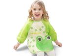 Bavaglino Con Maniche Per Mangiare, Colorare, Grembiule Per Giocare, Bavaglino Con Maniche Per Bambino, Rana