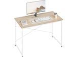 Scrivania Per Computer - Scrivania Grande 140 X 60 Cm - Postazione Di Lavoro Moderna - Per Il Gioco, L'ufficio O Lo Studio - Con Robusta Struttura In Metallo - Rovere Chiaro, Marrone O Bianco - Facile Da Montare