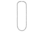 Edelstahlkette Bruno Banani "Schmuck Geschenk Tenniskette", Edelstahlfarben, Kristallweiß, Halsketten, Damen, Edelstahl, L: 45 B: 4Mm, Edelstahlkette, Mit Zirkonia (Synth.), B:4Mm