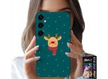 Custodia Per Samsung Galaxy S24 Plus - Renna Su Sfondo Verde Disegni Natalizi