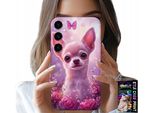 Custodia Per Samsung Galaxy A04S - Simpatico Chihuahua Su Sfondo Rosa Con Fiori