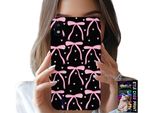 Custodia Per Samsung A10 - Nastro Nero E Rosa Con Fiocchi