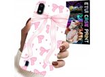 Custodia Per Samsung A10 - Custodia Con Nastri Rosa E Disegni Di Moda