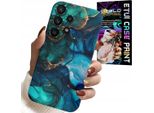 Custodia Per Samsung Galaxy A13 4G - Design Del Retro In Marmo Blu Verde