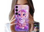 Custodia Per Samsung Galaxy S25 - Simpatica Tigre Su Sfondo Rosa + Vetro