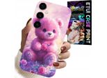 Custodia Per Samsung Galaxy M55 5G - Simpatico Orsetto Su Sfondo Rosa, Custodia + Vetro