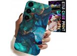 Custodia Per Samsung Galaxy A54 5G - Blu Verde Marmo Disegni Posteriori
