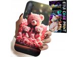 Custodia Per Samsung A7 2018 - Orsacchiotto Rosa Regalo Di Famiglia + Foglio Di Alluminio