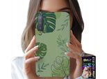 Custodia Per Samsung A7 2018 - Foglie Verdi Motivi Floreali Retro Custodia
