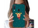 Custodia Per Samsung Galaxy A20E - Renna Su Sfondo Verde Disegni Natalizi