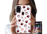 Etui Per Samsung Galaxy A21S - Zampe Di Cane Su Sfondo Bianco, Cane, Gatto, Orso