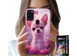 Etui Per Samsung Galaxy A21S - Dolce Chihuahua Su Sfondo Di Fiori Di Rosa