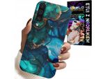 Custodia Per Samsung Galaxy A70 - Design Del Retro In Marmo Blu Verde