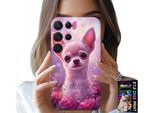 Etui Per Samsung Galaxy S22 Ultra - Dolce Chihuahua Su Sfondo Di Fiori Rosa