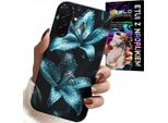 Custodia Per Samsung Galaxy A56 5G - Turchese Gigli Fiori Caso + Vetro