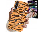 Custodia Per Samsung Note 10 Plus - Cover Posteriore A Strisce Di Tigre + Pellicola