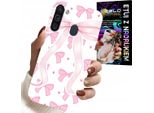 Custodia Per Samsung Galaxy A21 - Custodia Con Nastri Rosa E Disegni Di Moda