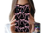 Custodia Per Samsung Galaxy A21 - Nastro Nero E Rosa Con Fiocchi