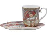 Home Elements Tazza Da 360 Ml, Con Sottobicchiere, Mucha Autumn