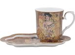 Home Elements Tazza Da 360 Ml, Con Sottobicchiere, Klimt, Adele